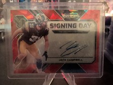 2023 Panini Prizm Draft Picks - Signing Day Jack Campbell Red Ice Prizm (AU, RC)