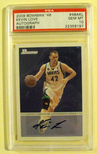 2009 Bowman '48 Basketball #48AKL Kevin Love RC Auto Timber Wolves PSA 10 Gem MT