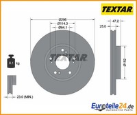 2 St. Bremsscheibe Textar 92195000 FüR Honda Accord Viii