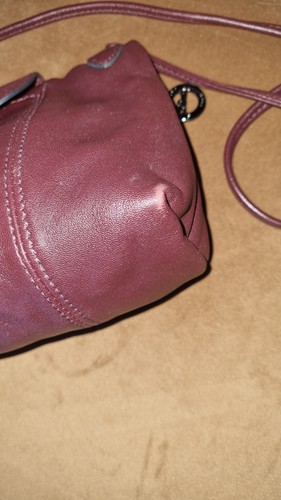 Longchamp Le Pliage Leather Shoulder Bag Crossbody Bordeaux Handbag Small - Picture 6 of 19