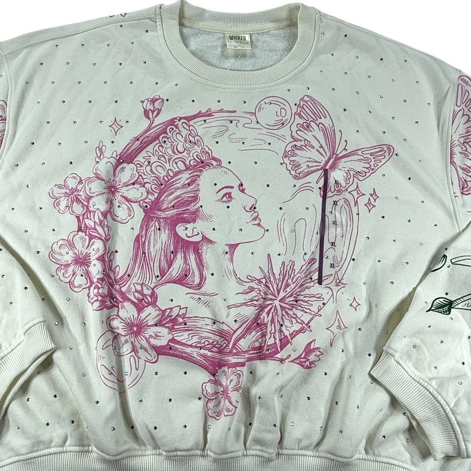 Sudadera Wicked Katie Kime Target para mujer XL buena mala gráfica Bling Pullover Foto 2 de 4