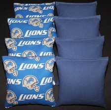 All Weather Cornhole Bean Bags made w DETROIT LIONS Fabric Resin Filled GameBags