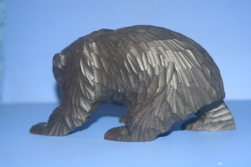 Wooden Black Bear 308 Cool Barking Bear! AINU JAPAN - Picture 4 of 8