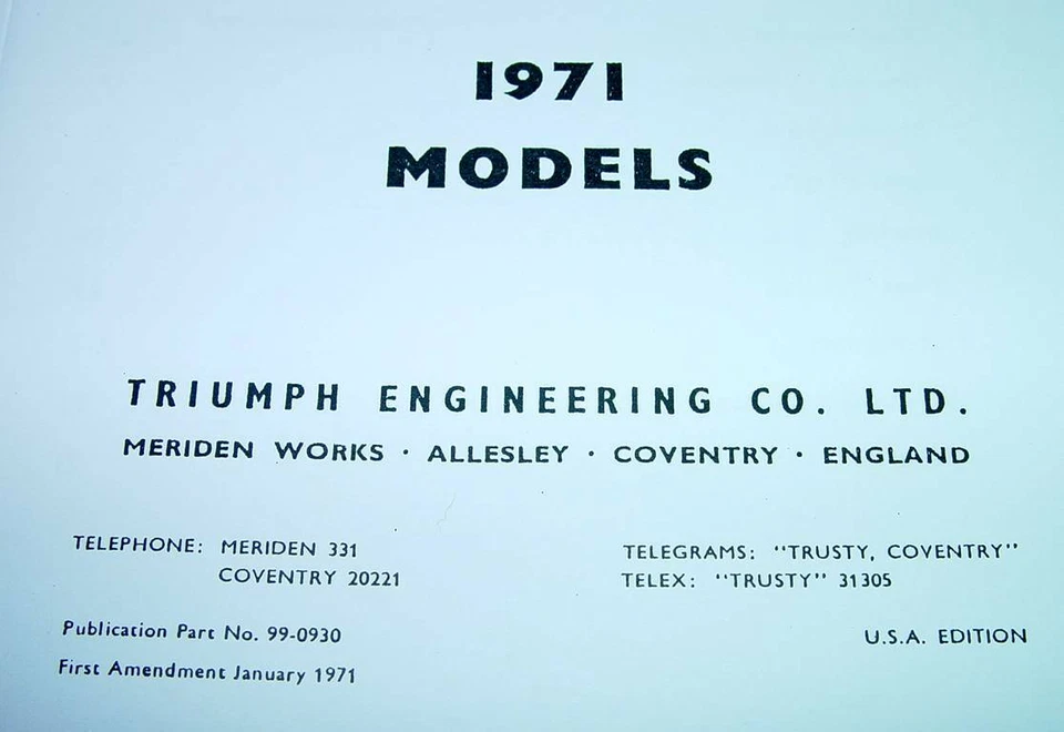 1971 Triumph T120, Bonneville, Tiger, Trophy. OIF, FABRICANTE DE EQUIPAMENTO ORIGINAL, MANUAL DO PROPRIETÁRIO, NOVO - Imagem 3 de 4