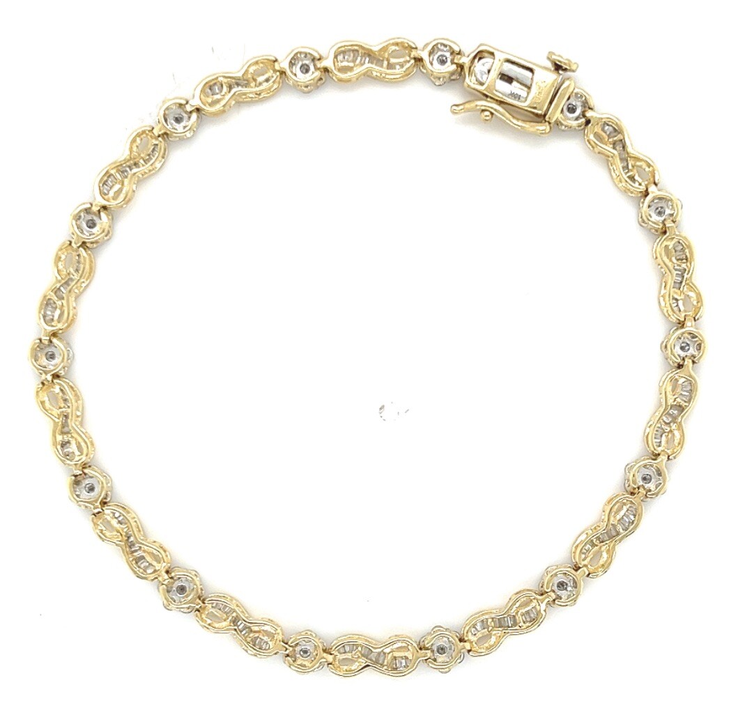 VINTAGE 10KY DIAMOND TENNIS BRACELET 7