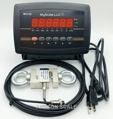 NEW 15000 LB S-TYPE LOAD CELL LED INDICATOR HANGING CRANE SCALE TENSION LIFTING