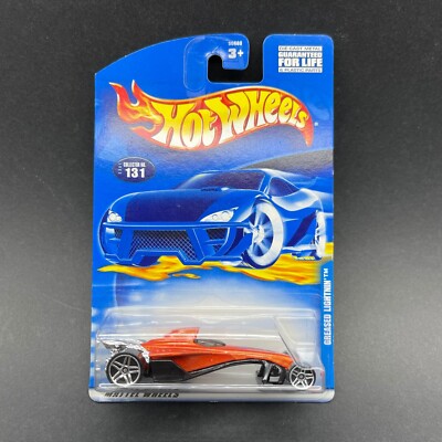 Hot Wheels Greased Lightnin' Car Vehicle Orange Diecast 1/64 Scale