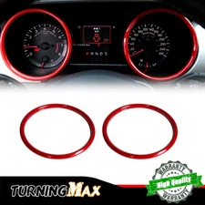 For 2015-up Ford Mustang Dash Speedometer Decor Cover Rings Sport Red Stickers