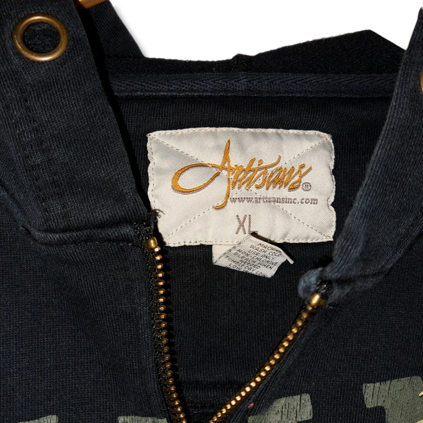 SACAI Felpa con cappuccio vintage nera oversize anni 2000 con cerniera con grande stampa Minesota