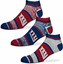 New York Giants NFL Adult Men 3 Pack No Show Socks Size Large (10-13) - NWT