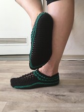 Selbst gestrickte Wollsocken Stricksneakers, Sneakers handgestrickt  Gr. 37-39