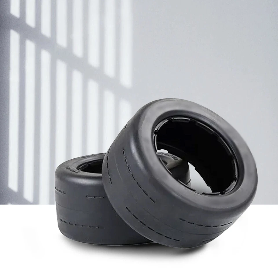 2pcs Slick On Road Tire 15 Scale RC Car for HPI KM ROVAN Baja 5B 5T 5SC LOSI3S - Image 2 of 4