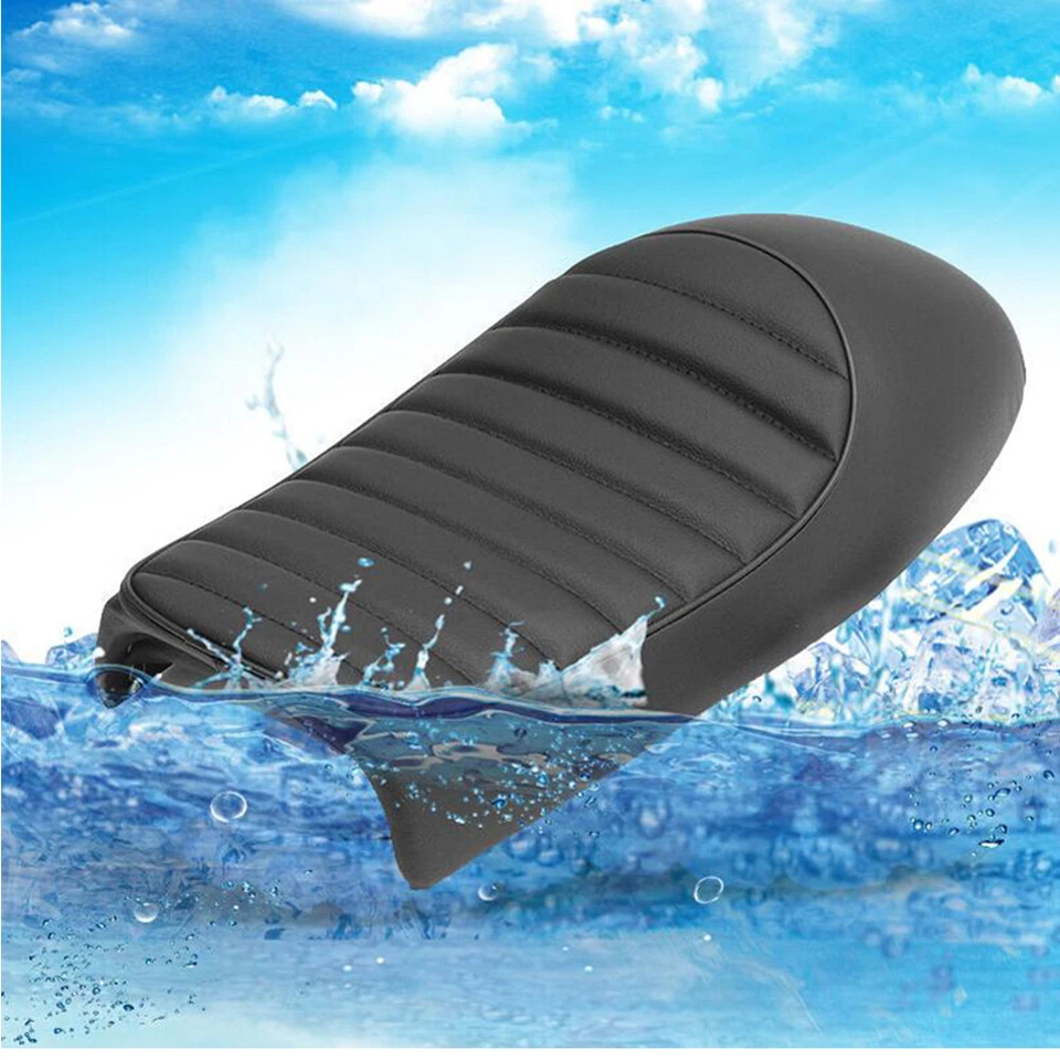 Motorcycle Hump Flat Brat Cafe Racer Saddle Vintage Seat For Honda CB Yamaha XJ - Image 4 of 4