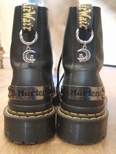 Silver Hammered Moon Cat Boot Charms. Marten Accessories 