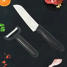Santoku Ceramic Knife Set 2Pcs Cutlery Gift vegetable Fruit meat Knift Peeler