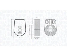 Oil cooler, engine oil Magneti Marelli 350300002800 for Dacia