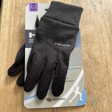 NWT-Head Mens Touchscreen Lightweight Running Gloves- Gray- Size Extra Small