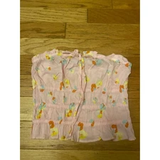 NWOT, BP Women's pink floral strapless cropped blouse size XS