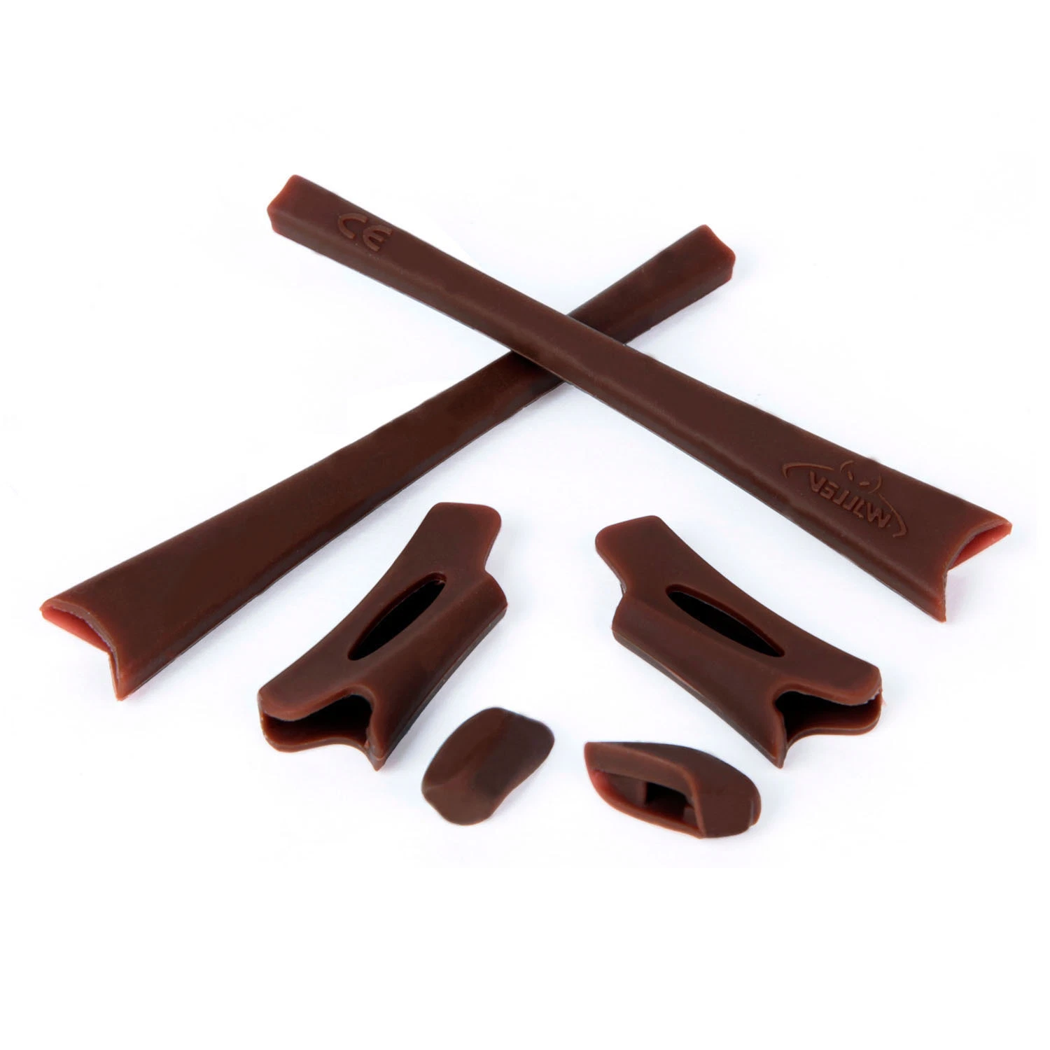 New Walleva Brown Earsocks/Nosepads For Oakley Flak Jacket XLJ image 1