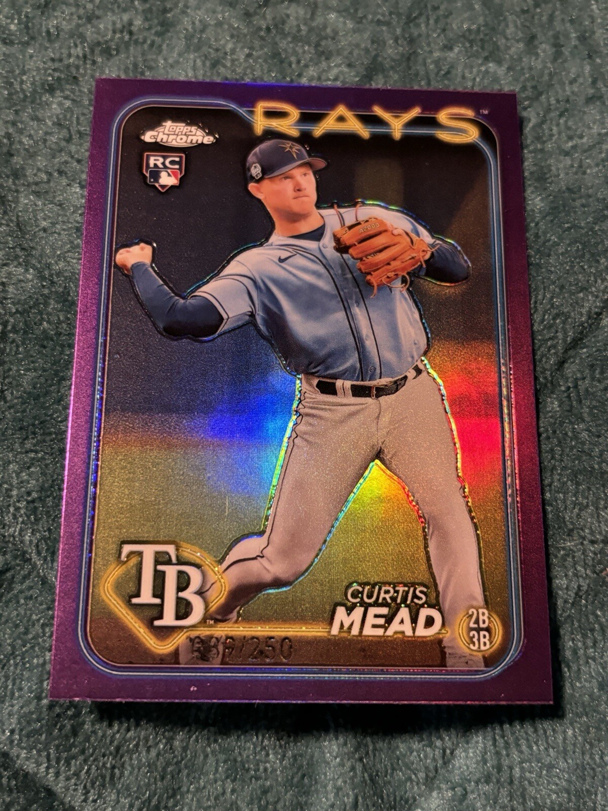 2024 Topps Chrome Purple Refractors #209 Curtis Mead 89/250 RC Tampa Bay Rays