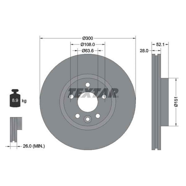 Textar 2X Bremsscheibe 92196905-image