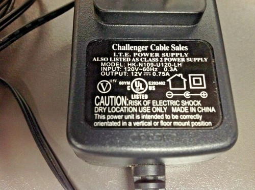 Challenger Cable Sales, Power Supply Adapter HK-N109-U120-LH - Picture 2 of 3