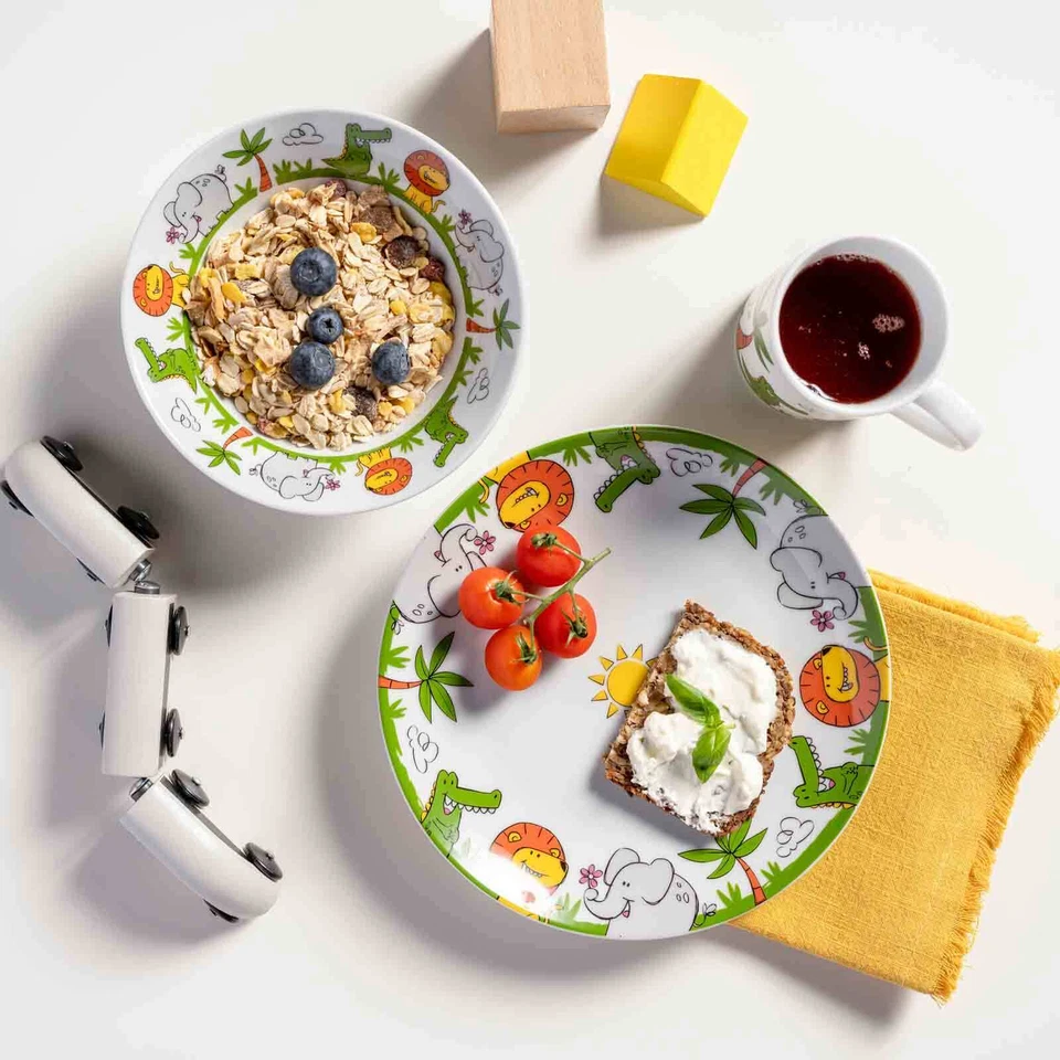 Leonardo BAMBINI Kindergeschirr mit Besteck Krokodil / Elefant / Löwe - Bild 4 von 4