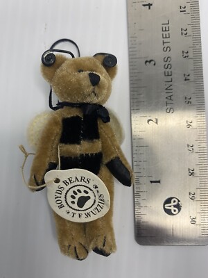 Boyds Bears Wuzzies Bear Bee 2.5 Inches TF Buzzie Wuzzie Ornament Loop 595180