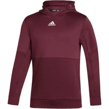 Adidas Men's Team Issue Pullover Hoody - Black FQ0155/Maroon FQ0163