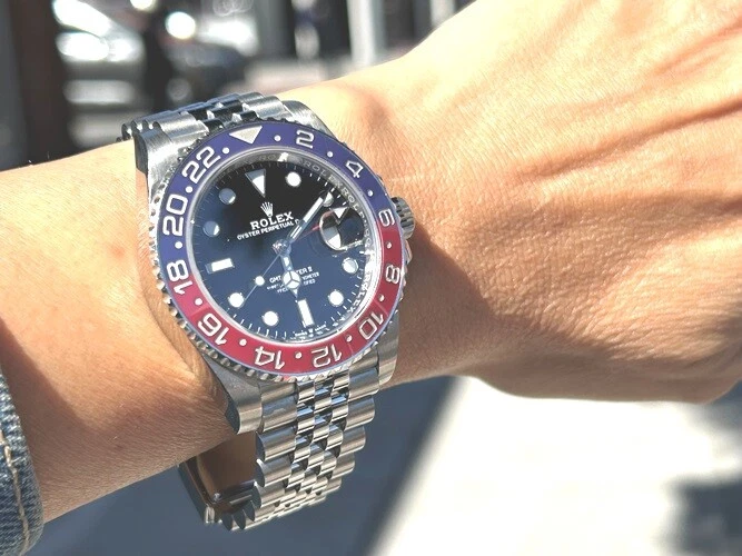 Validering gryde elektronisk Rolex Stainless Steel GMT-Master II Pepsi Watch 126710-BLRO | eBay