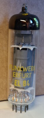Pair EL84 Vacuum tube FUNKWERKE from East Germany.Emission 100 % each triode