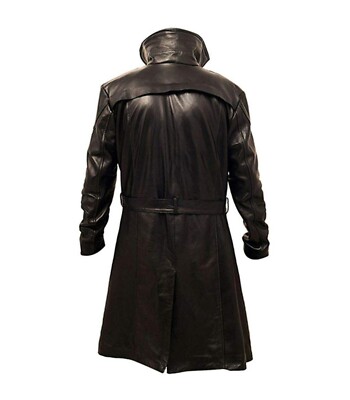 Mens Ryan Gosling Blade Runner Military Stylish Leather Trench
