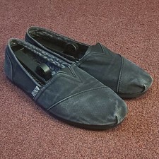 Bobs Skechers Black Canvas Flats Slip-on Casual Loafer Shoes Women's Sz 8 33645