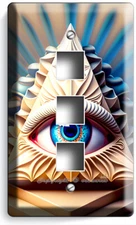 ILLUMINATI SECRET SOCIETY SYMBOL LIGHT SWITCH OUTLET WALL PLATES SPIRITUAL DECOR