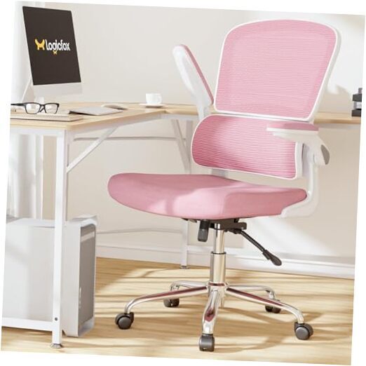 Office Chair, Ergonomic Desk Chair - Thick Cushion Adjustable Height Pink