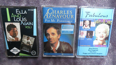 Ella Fitzgerald & Louis Armstrong, Charles Aznavour - 3 Original Musikcassetten