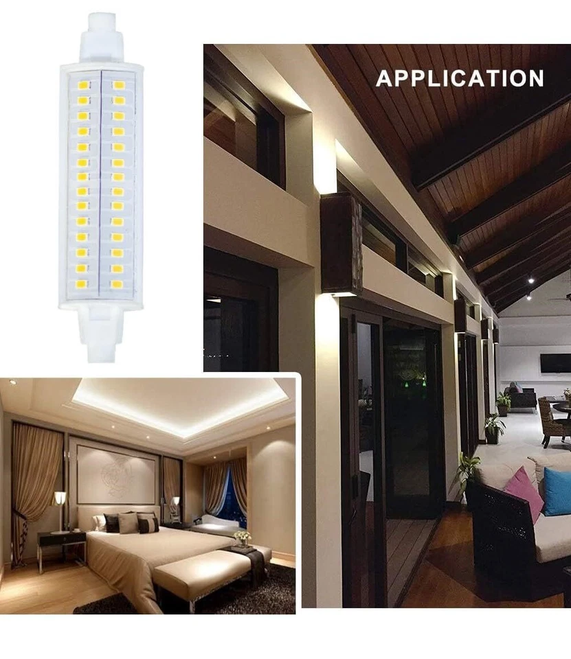 Diodesy 4PK J TYPE Double Long LED Light Bulb, 3000K, 10W, 75W, R7S 1100LM, 120V - Image 2 of 4