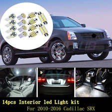 14Pcs CANbus Error Free Interior LED White Light Kit for 2010-2016 Cadillac SRX