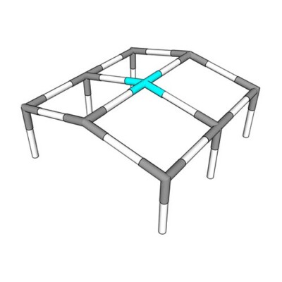 1-3/8 inch Low Peak 4-Way Canopy Fitting - Eave