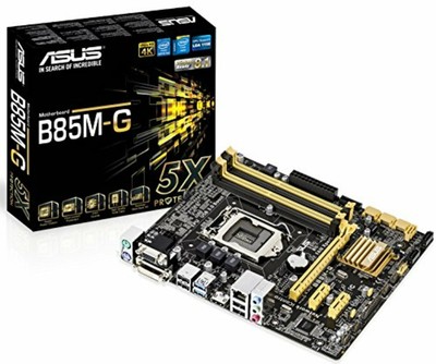 Мат плата Asus socket1150 b85m-g (ib85, 4xddr3 sata iii sata ii pci-e, d-sub dvi hdmi sb lan 1gb USB2 USB3 matx) (886227480067)