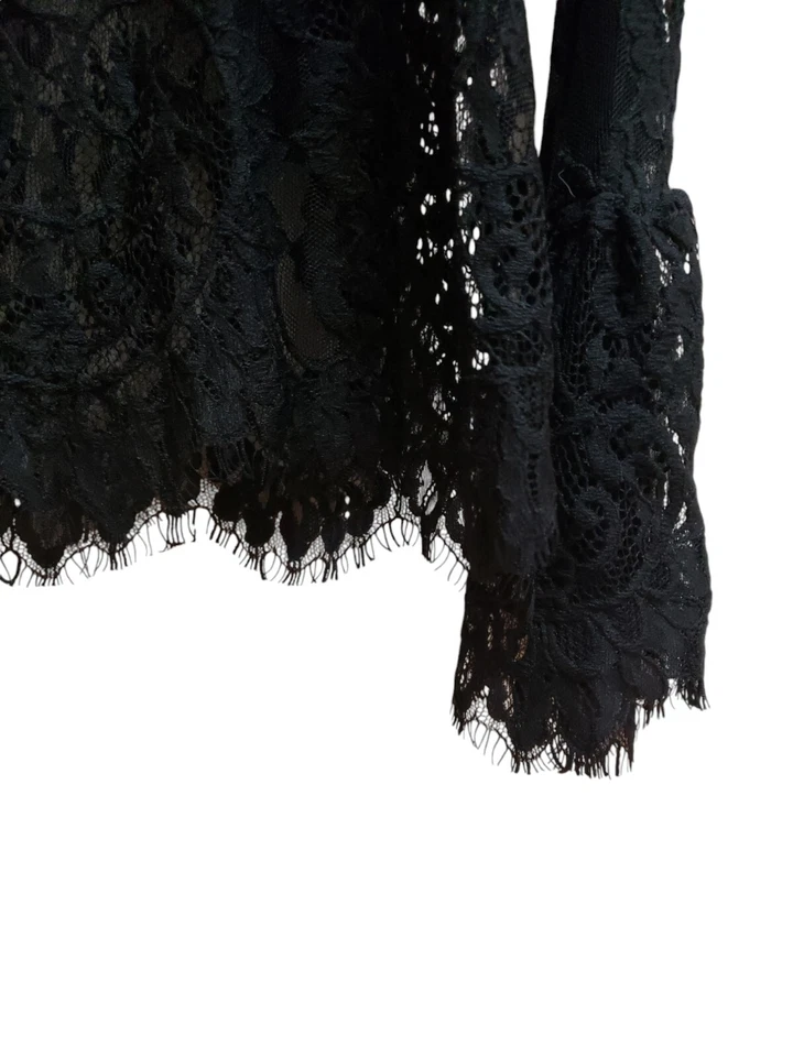 Jolt Blouse Womens Size S Black Lace Long Sleeve Witchy Gothic Whimsical High... - Image 4 of 4