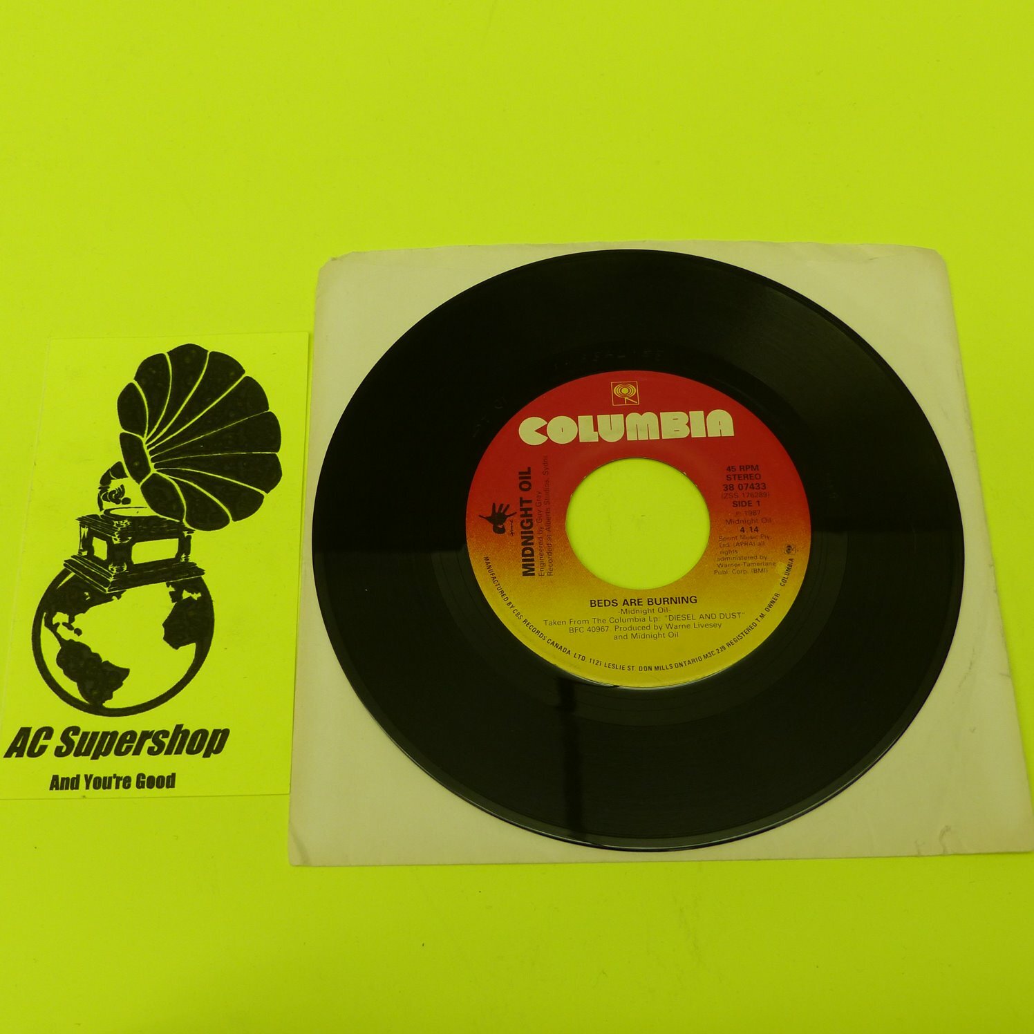 Midnight Oil Beds Are Burning / Gunbarrel Highway 45 Record Vinyl