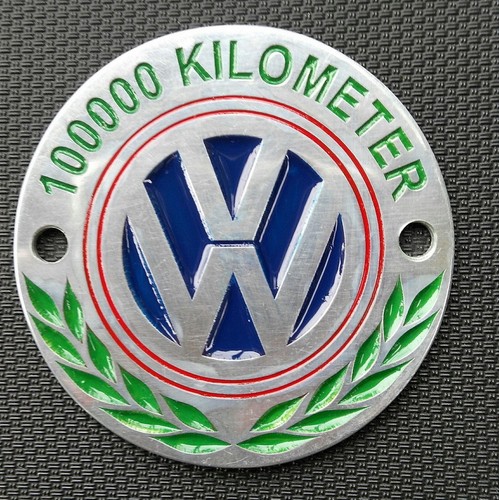 VINTAGE Auto Plakette VW 100000 km BADGE EMBLEM BUS MICRO THE THING KARMANN 2 - 第 1/2 張圖片