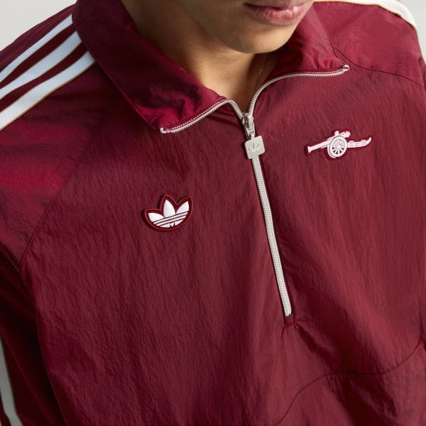 adidas Arsenal Terrace Woven Anorack Half Zip Jacket JM9399 ✓Asia