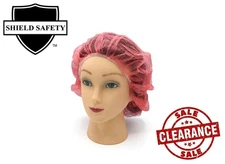 Non-Woven Bouffant Cap Hair Net Elastic 24" Red 2000 Pieces