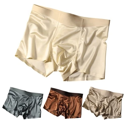 Boxer homme slip respirant soie glacée sous vêtement nylon matiè - Photo 1/4