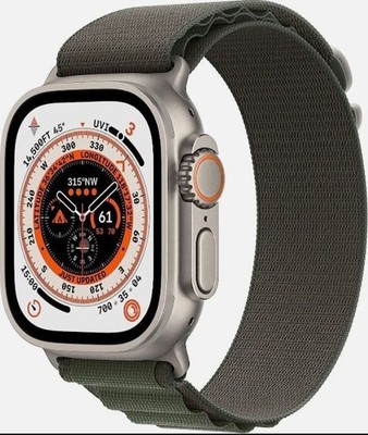 Apple Watch Ultra 1st Gen GPS Cellular 49mm Unlocked Titanium Green Alpine Loop