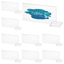12sets Acrylic Place Cards with Holders Horizontal Clear Table Desktop
