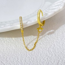 925 Sterling Silber Zirkon Kette Stern Ohrring für Frauen Verlobung Schmuck Geschenk