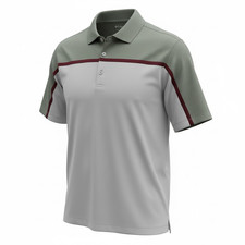 COLUMBIA Golf Polo Shirt Men's Large Gray White Stripe NWT Omni Wick Athleisure